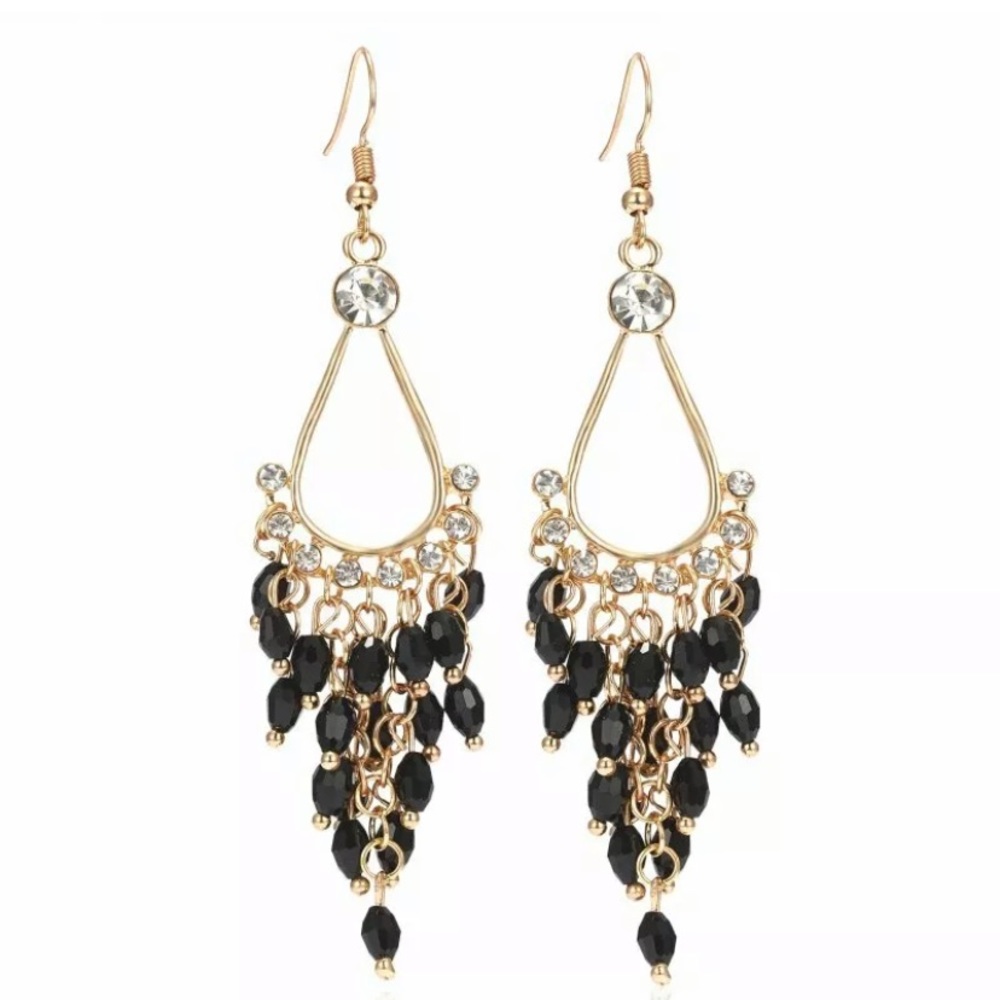 Black statement earrings